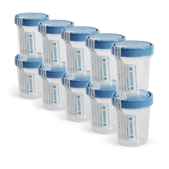 MEDPRIDE Disposable Specimen Cups with Lids Sterile Urine Cups for Testing, 4 Oz 10-Pack