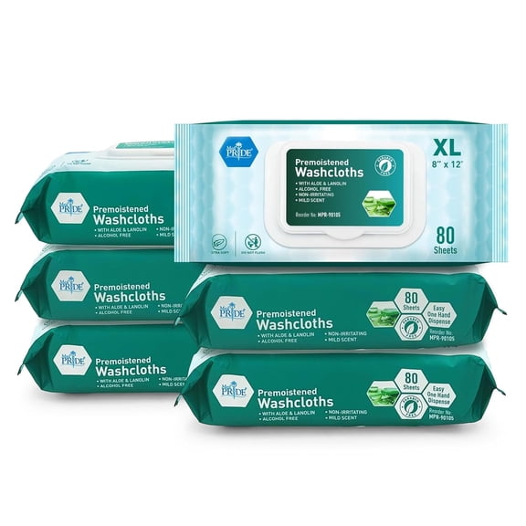 MED PRIDE Wipes for Adults – XL 8x12 Body Wipes for Adults with Aloe Vera, Case of 480 Premoistened Washcloths for Sensitive Skin & Incontinence Care
