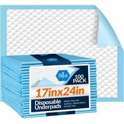MED PRIDE Disposable Bed Pads 17x24 100 Count Absorbent Bed Liners for Incontinence Kids Adults Elderly Pets Leak-Proof Bed Wetting Pads