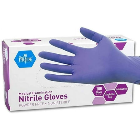 MEDPRIDE Nitrile Gloves Powder-Free Disposable Gloves – Blue, Small, 100-Pack, Durable Latex Free Non-Slip Hand Protection for Medical, Cleaning & Food Prep