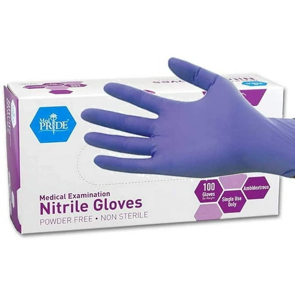 MEDPRIDE Nitrile Gloves Powder-Free Disposable Gloves – Blue, Small, 100-Pack, Durable Latex Free Non-Slip Hand Protection for Medical, Cleaning & Food Prep