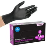 Medpride Nitrile Powder-Free Exam Gloves, Black, Small, 100 Count