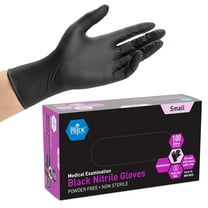 MEDPRIDE Nitrile Gloves Powder-Free – Small, Black, 100-Pack Nitrile Exam Gloves Disposable Latex-Free Textured Fingertips Medical Supplies for Home Health