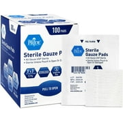 MEDPRIDE Sterile Gauze Pads for Wound Dressing & First Aid Kit, 3'' x 3'' 100-Pack