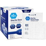 MED PRIDE Sterile Non Stick Gauze Pads 4x4 Inch 12-Ply Cotton Highly Absorbent Individually Wrapped Wound Dressing for First Aid Supplies 100 Count