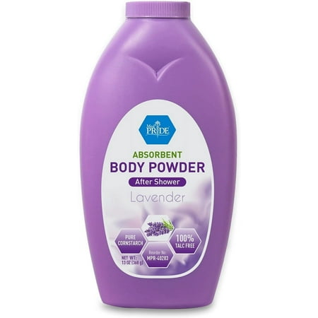 MED PRIDE Body Powder – 100% Talc-Free Baby Powder Cornstarch Lavender 13oz, Paraben-Free Dusting Powder for Women, Odor & Moisture Protection