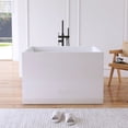 thumbnail image 1 of MEDUNJESS 39"×28" Freestanding Soaking Acrylic Bathtub, Rectangular-Shape Soaking Hot Tub with Built-in Seat and Drain, White, 1 of 6