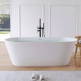 thumbnail image 1 of MEDUNJESS 67" Freestanding Bathtub, Solid Surface Stone Resin Freestanding Tubs with Overflow and Pop-up Drain, Matte White, 1 of 11