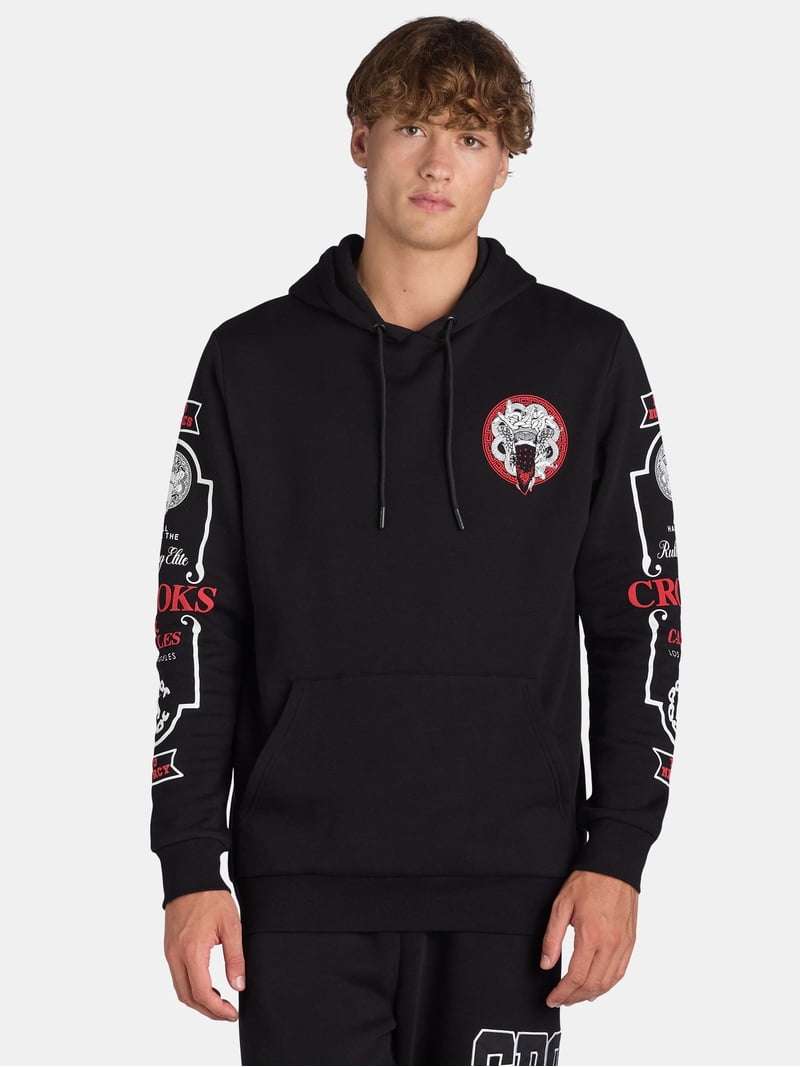 Crooks Castles Men's Red Medusa Graphic Hoodie Sweatshirt, Sizes