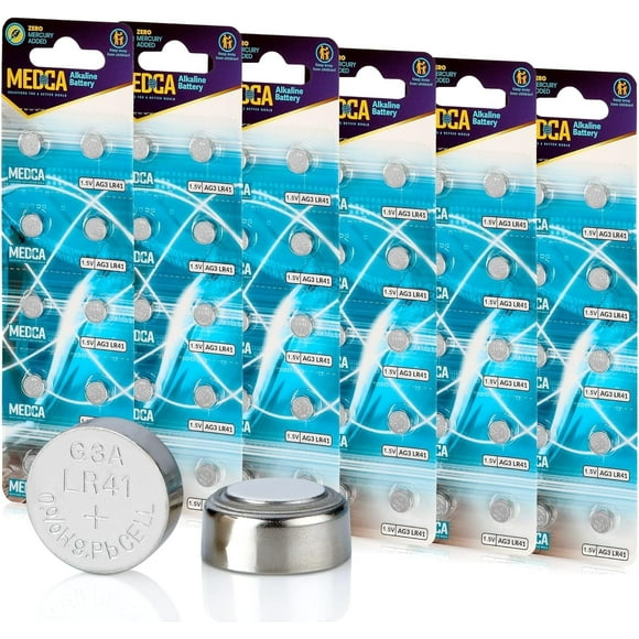 MEDca 1.5V Alkaline Batteries - LR41, 192, 92A,LR736, and AG3 Battery - Button Coin Cell for Hearing Aids, Amplifiers, 30 Pcs