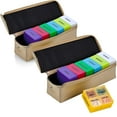 thumbnail image 1 of MEDca 2 Pack, Large 7 Day Weekly Pill Organizer Boxes Gold Leather Case, 1 of 7