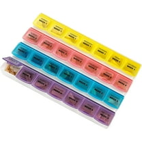 Monthly Pill Organizer - 28 Day Monthly Pill Planner to Separate Pills & Vitamins Week to Week, Travel Medication Reminder Daily Monday to Sunday Compartments