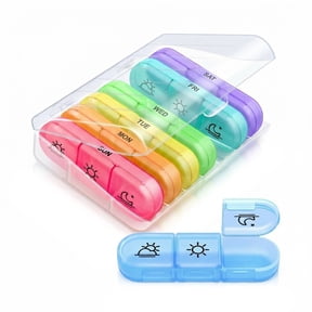MEDca 3-Times-a-Day Pill Organizer - 7-Day Medicine Planner, Separate Daily Containers, Clear Storage Case, Easy-Open Lids, Travel Pill Box for Vitamins & Supplements