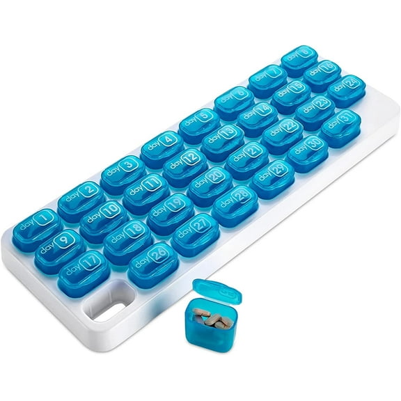 MEDca 31-Day Monthly Pill Organizer, Portable Removable Medication Pods
