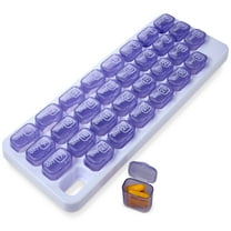 MEDca 31-Day Pill Organizer with Planner, White Tray & Purple Removable Pods