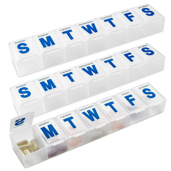 MEDca 7-Day Extra Large Pill Organizer Set, Multicolor (3-Pack) Container