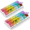 thumbnail image 1 of MEDca 7 Day Pill Organizers, Pack of 2, Simple Push Button Design, Easy Open, 1 of 6