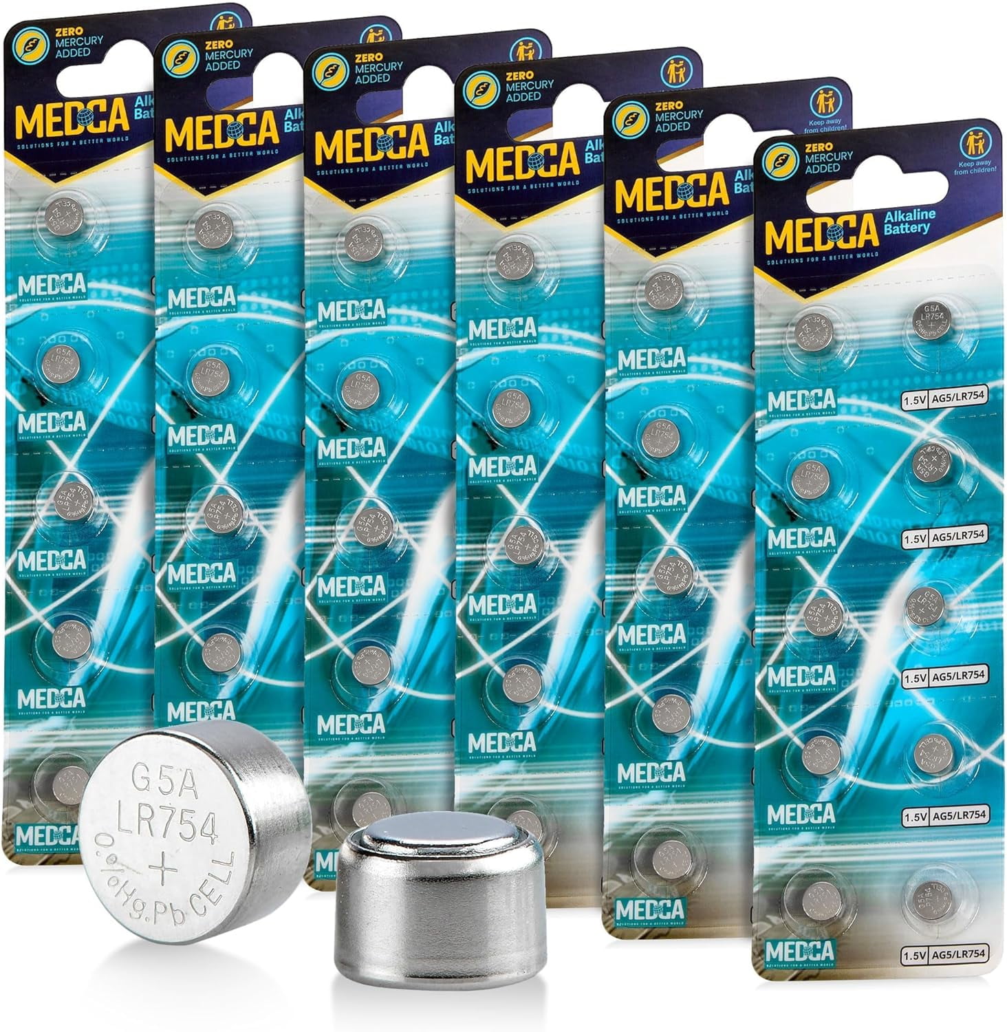 MEDca AG5 LR754 Batteries 30 Count Pack 1.5V Alkaline 754 LR48 193