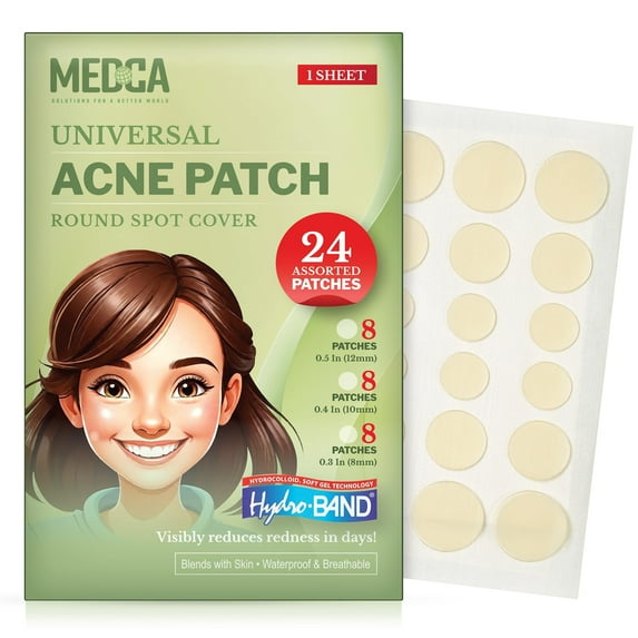 MEDca Acne Pimple Patch Absorbing Cover 24 Count 3 Sizes