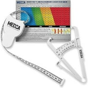 MEDca Body Fat Caliper and Measuring Tape Set with 3 Items, White, 1 Pack