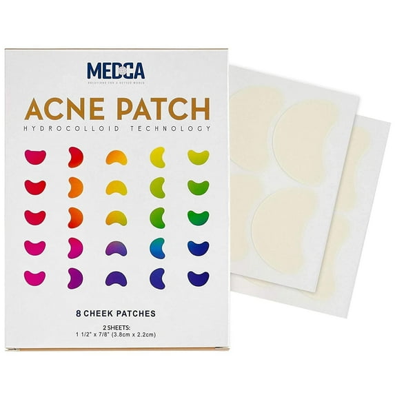 MEDca Cheek Acne Patch – Hydrocolloid Pimple Spot Treatment for All Skin Types, 8 Patches