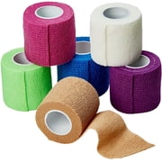MEDca Cohesive Wrap Bandages, 2 x 5 Yards, 6 Count, Rainbow Colors, Self-Adhesive