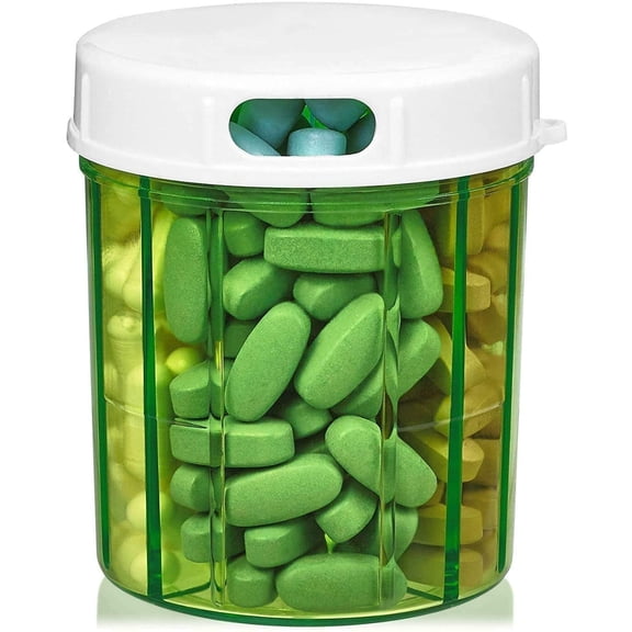 MEDca Daily Pill Organizer Dispenser with 4 Compartments, Pill Case Reminder Plastic Box - One Size