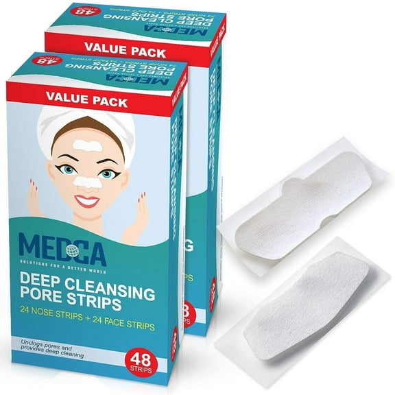 MEDca Deep Cleansing Blackhead Strips Pack 96 Peel Facial Cleansers for Sensitive Skin
