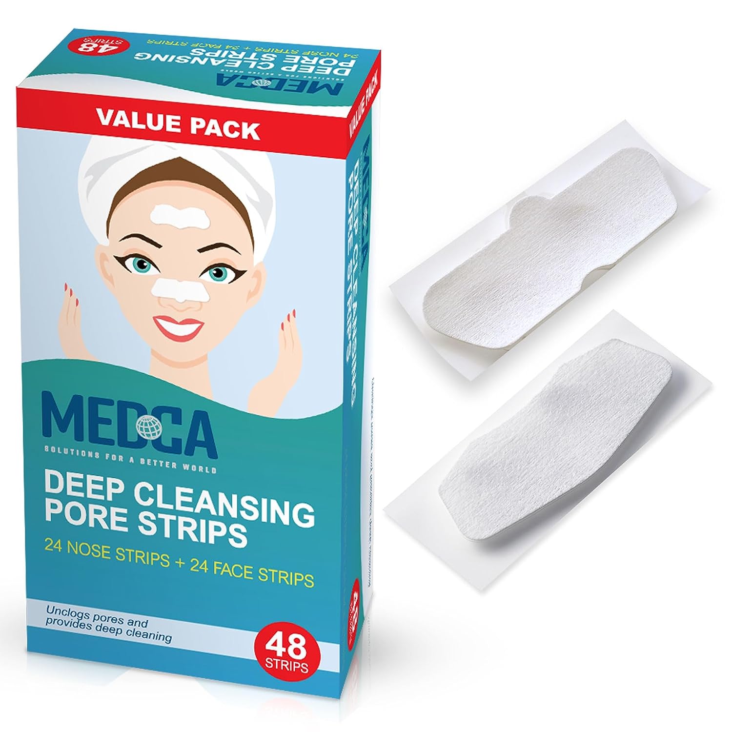 MEDca Deep Cleansing Pore Strips Combo Pack, 48 Count Strips Exfoliants & Scrubs - image 1 of 9