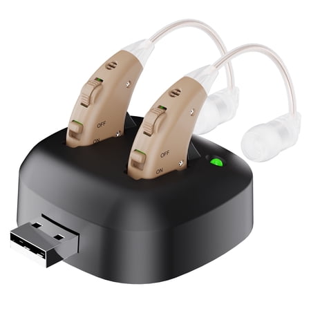 MEDca Digital Hearing Amplifier Pair 2 Noise with One Touch Volume Control - Beige
