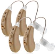 MEDca Digital Hearing Amplifiers - 2 Pair 4 Rechargeable BTE Personal Sound, Multicolor