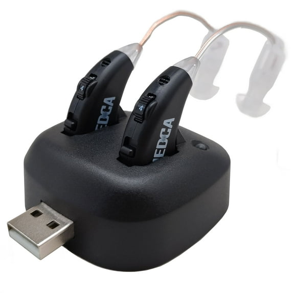 MEDca Digital Hearing Personal Sound Rechargeable Amplifiers, Black