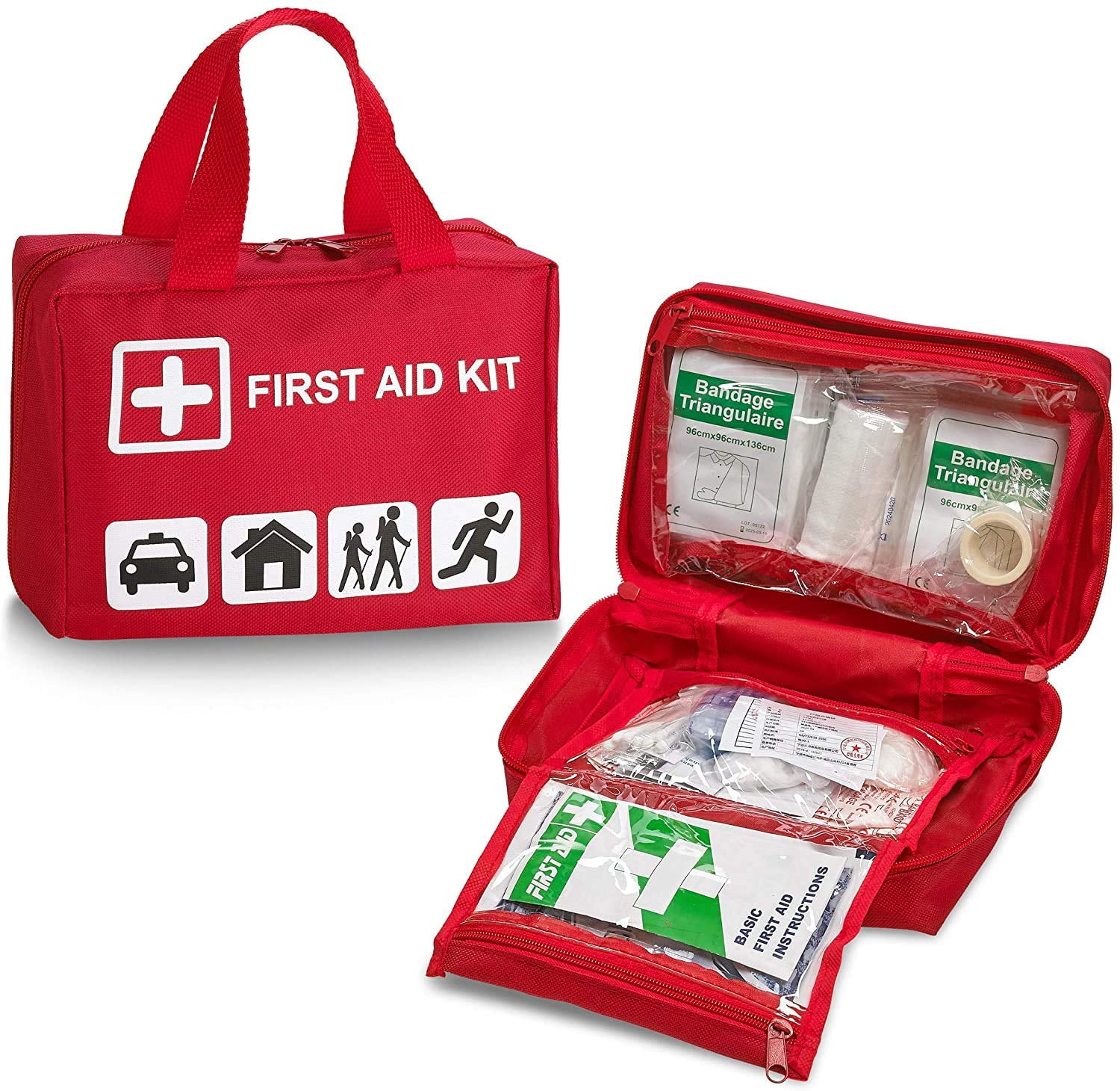 Johnson & Johnson First First Aid Kit Travel Size (Pack of 3 -- First Aid  Kit for Car, Office, Purse)