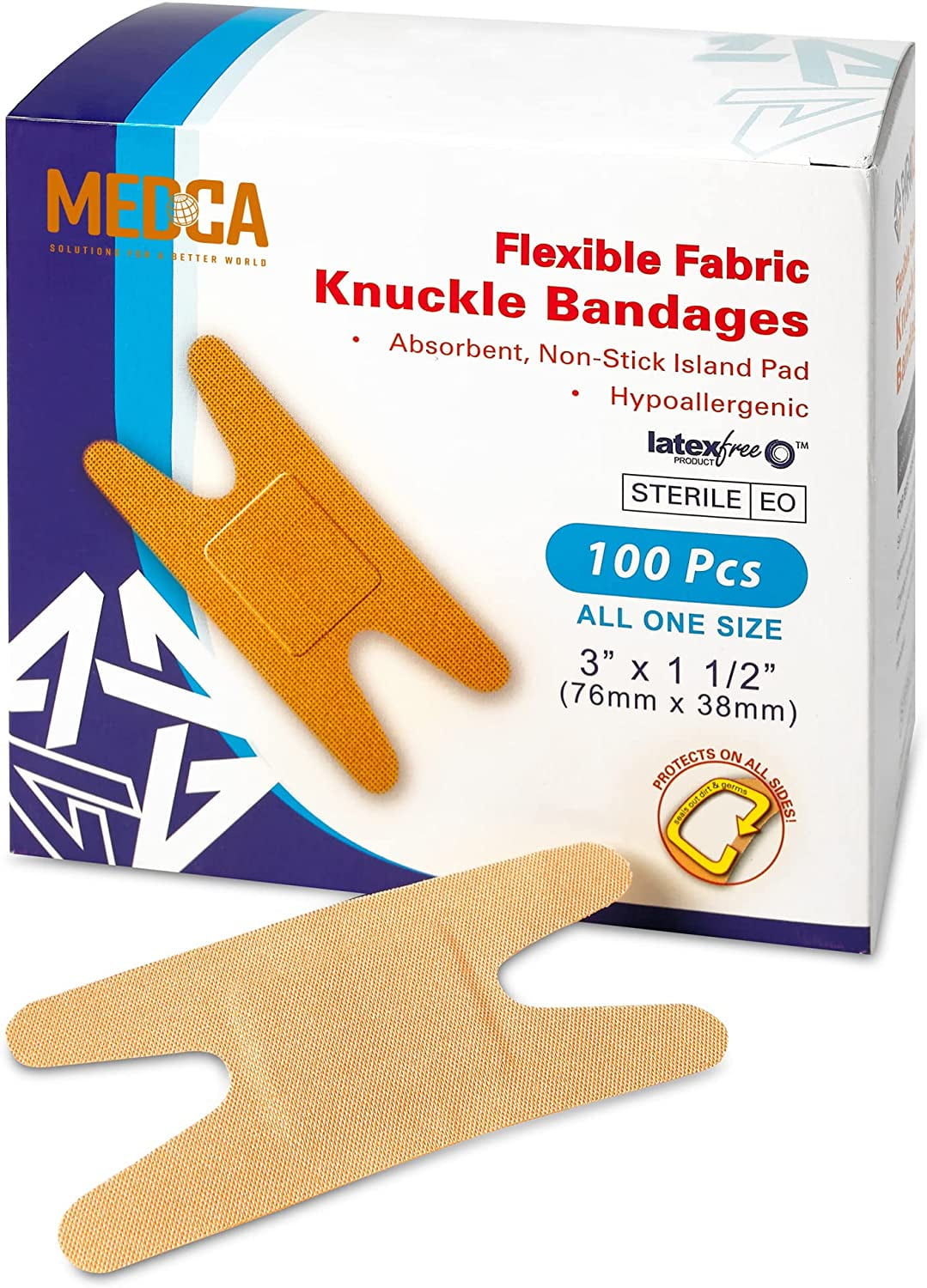 MEDca Flex Fabric Adhesive Bandages Knuckle Bandages for Finger Care