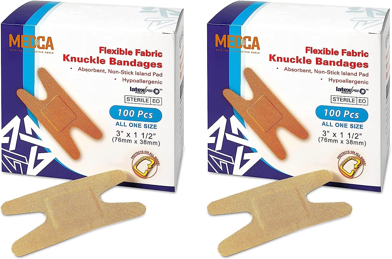 MEDca Flexible Fabric Adhesive Knuckle Finger Bandages Care Protect