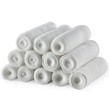 MEDca Gauze Bandage Roll 4" x 4.1 Yards, 12 Pack for Wound Care Dressing