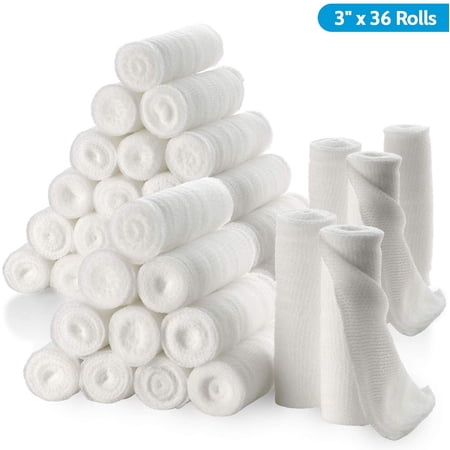 MEDca Gauze Bandage Rolls - Pack or 36, 3 x 41 Yards per Roll