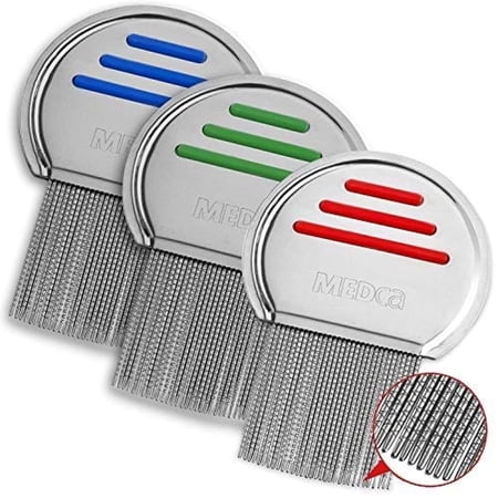 MEDca Head Lice Comb Treatment Stainless Steel Rounded Combs
