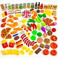 thumbnail image 1 of MEDca Kids Play Food Set - 130 Piece Pretend Play Food Collection - Assorted Fake Food Set, 1 of 9