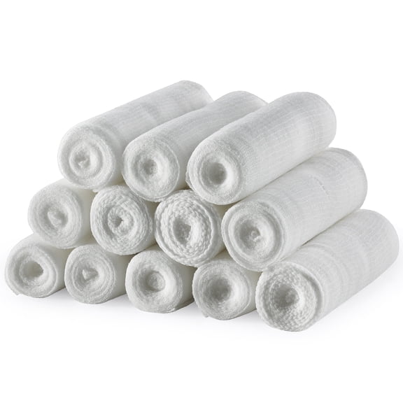 MEDca Medical Gauze Stretch Bandage Roll Tape, 4" x 4.1 Yards, 12 Count, 1 Pack