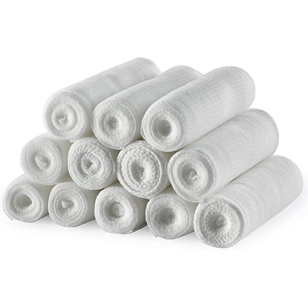 MEDca Medical Gauze Stretch Roll Tape Used for Wound Care Dressing 12 Pack 4" x 4 Yards