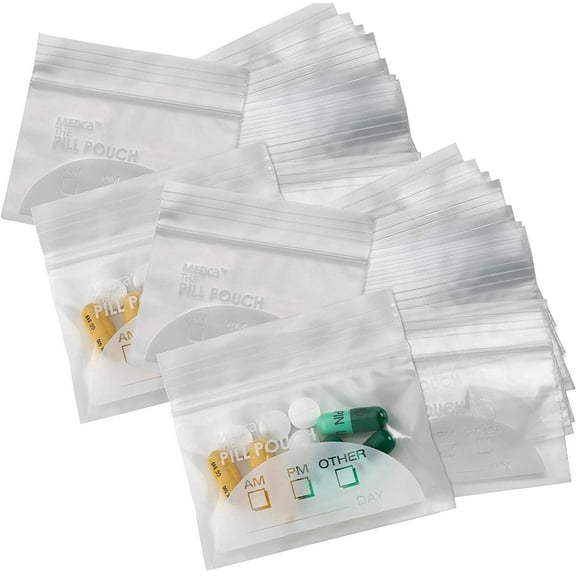 MEDca Pill Pouch Bags – 400 Pack, 3" x 2.75", BPA-Free Zip Lock Bags