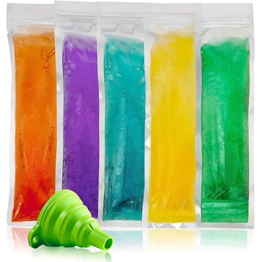 MEDca Popsicle Silicone Bags Funnel 5 Pcs Disposable Freeze Pop Molds, H 0.94 in