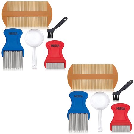 MEDca Premium 5 Piece Lice Kit 2-Lice Comb Set, Nit Removal Fine Tooth Comb, One Size, H x 2.2 in