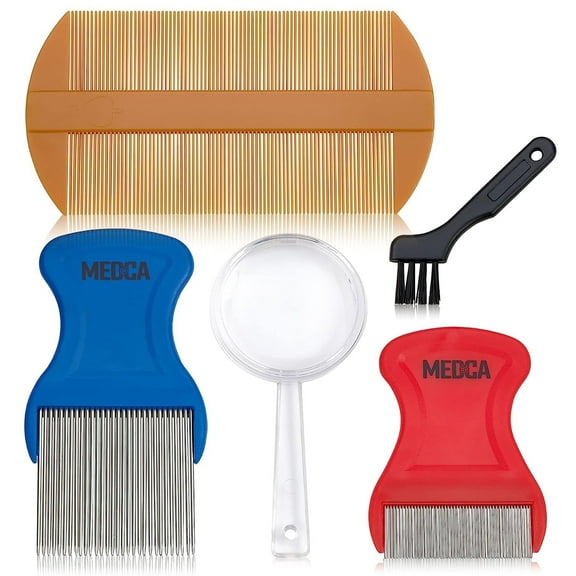 MEDca Premium 5 Piece Lice Kit Nit Removal Fine Tooth Comb, One Size, H x 1.06 in