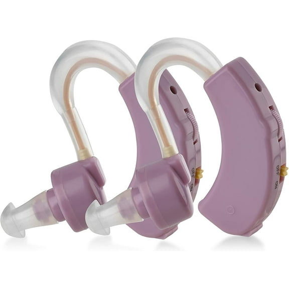MEDca Premium Listening New Set of 2 Small BTE Purple Pair Amplifiers Audio Headphones