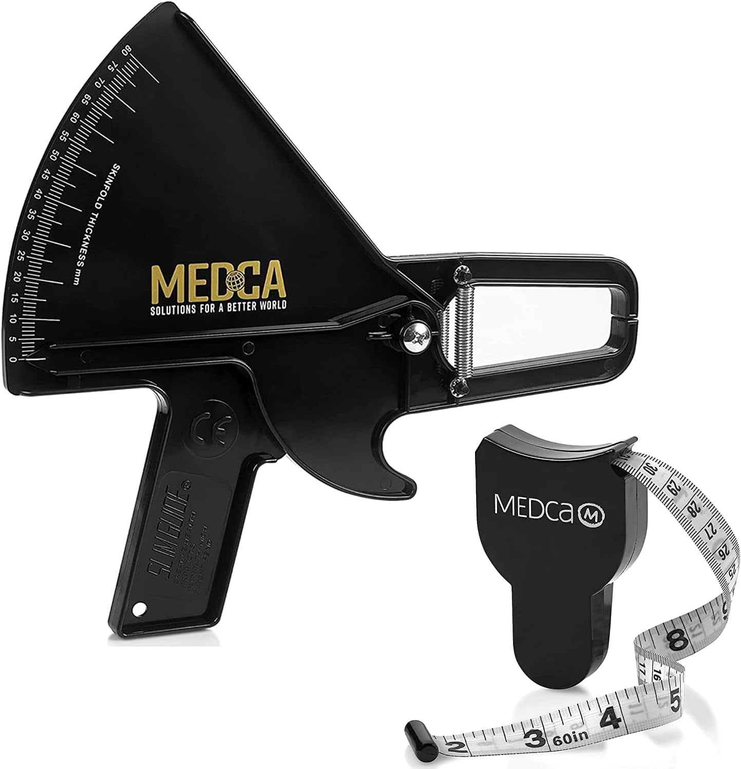 MEDca Pro Skinfold Caliper & Body Measurement Tape Precision Body Fat