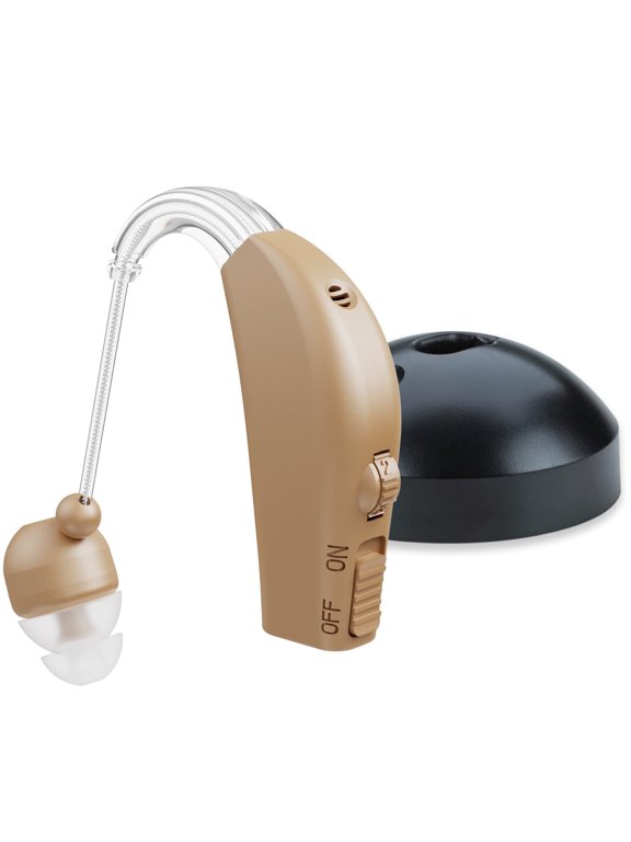 Rechargeable Ear Hearing Amplifier Behind the Ear, Beige Color