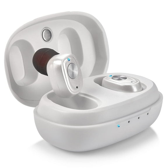 MEDca Rechargeable Hearing Amplifier Pair W/ Noise Cancelling, for Seniors & Adults - White