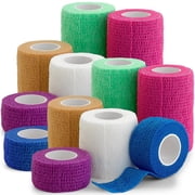 MEDca Self Adherent Cohesive Tape Rolls -Pack of 12 Yards - Adhesive Bandage